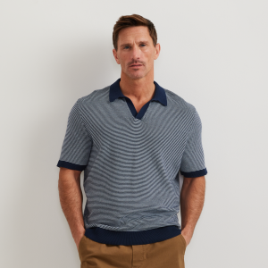 Men's Short Sleeve Novelty Polo Sweater