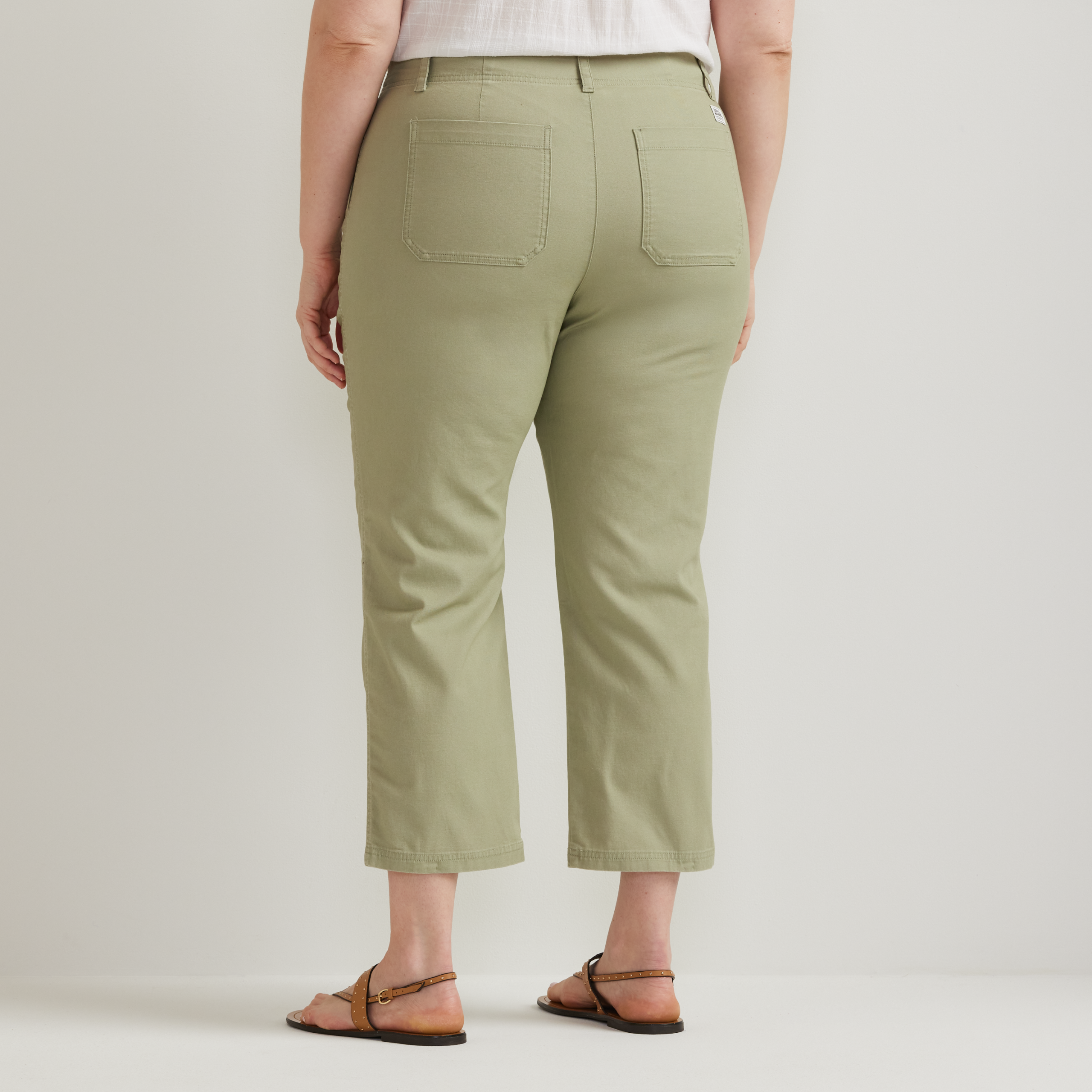 Women's Utility Stretch Canvas Kick Cropped Pants - Image 8